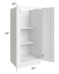 Frosted White Shaker 24x54 Split Pantry Base Cabinet