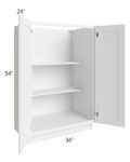Frosted White Shaker 36x54 Split Pantry Base Cabinet