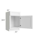 Frosted White Shaker 21" Vanity Sink Base Cabinet