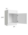 Frosted White Shaker 24" Vanity Sink Base Cabinet