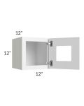 Frosted White Shaker 12x12 Decorative Wall Cabinet with Plain Glass