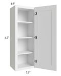 Frosted White Shaker 15x42 Wall Cabinet
