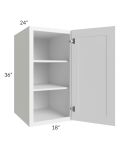 Frosted White Shaker 18x36x24 Split Pantry Wall Cabinet