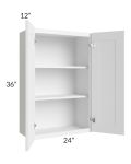 Frosted White Shaker 24x36 Wall Cabinet
