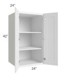Frosted White Shaker 24x42x24 Split Pantry Wall Cabinet