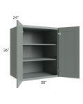 Woodland Green Shaker 24" 2-Drawer Base Cabinet