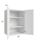 Frosted White Shaker 30x42x24 Split Pantry Wall Cabinet