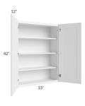 Frosted White Shaker 33x42 Wall Cabinet