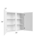 Frosted White Shaker 39x36 Wall Cabinet