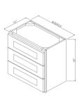 Frosted White Shaker 18x24 3-Drawer Wall Cabinet