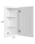 Frosted White Shaker 12x30 Wall End Angle Cabinet