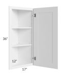 Frosted White Shaker 12x36 Wall End Angle Cabinet