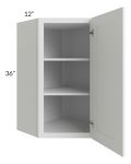 Frosted White Shaker 24x36 Diagonal Corner Wall Cabinet
