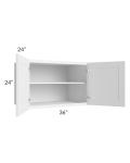 Frosted White Shaker 36x24x24 Refrigerator Wall Cabinet