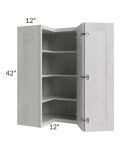 Heather Grey Shaker 24x42 Wall Corner Unit